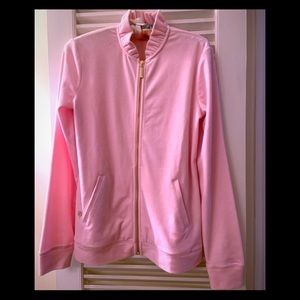 Lily Pulitzer NWT Jayla Velour Ruffled ZIP Pink S